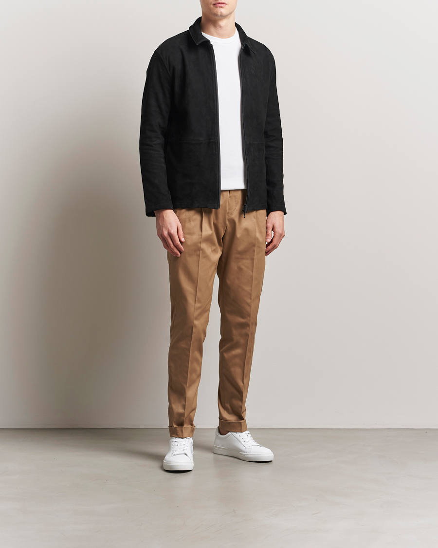 Herre | Bukser | Tiger of Sweden | Tenuta Pleated Cotton Trousers Beige