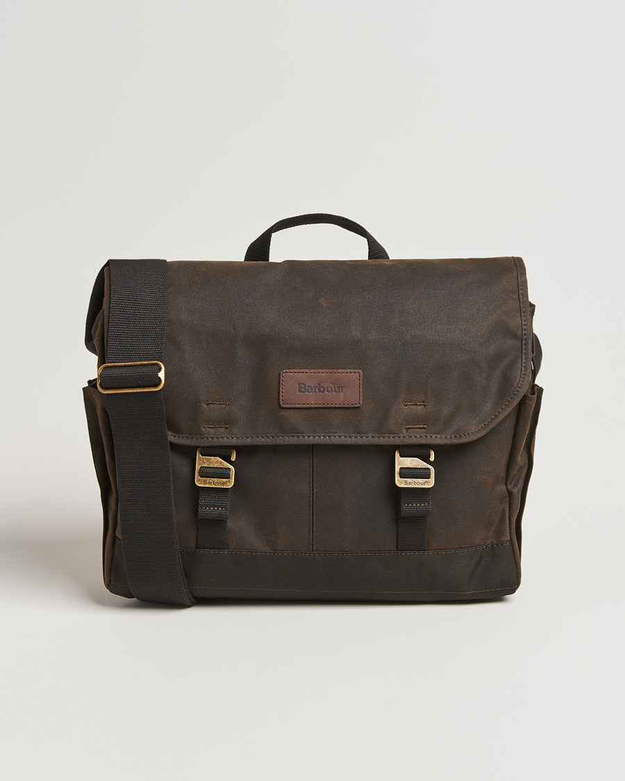 Herre | Barbour Lifestyle Essential Wax Messenger Bag Olive | Barbour Lifestyle | Essential Wax Messenger Bag Olive