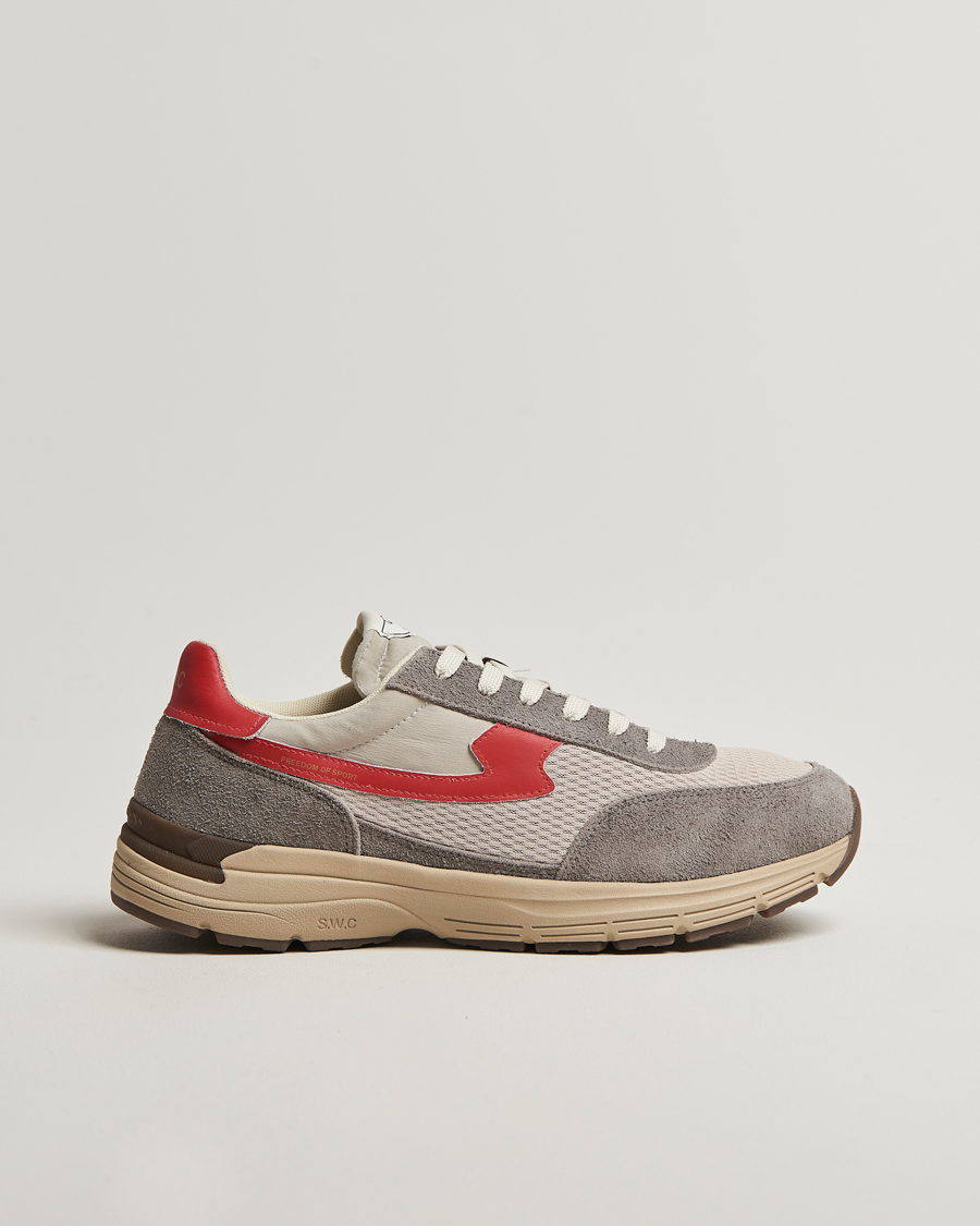 Herre | Sneakers | Stepney Workers Club | Osier S-Strike Geo-Merged Runner Sneaker Grey/Red