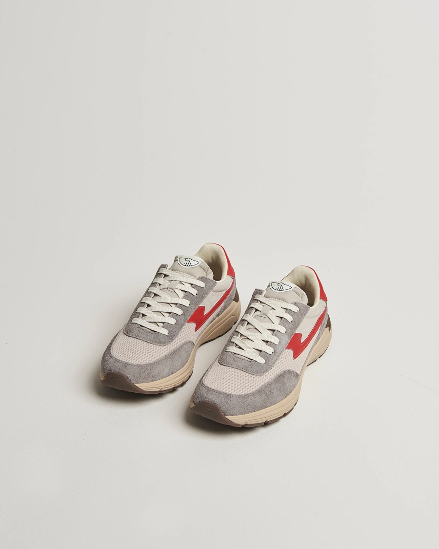 Herre | Sneakers | Stepney Workers Club | Osier S-Strike Geo-Merged Runner Sneaker Grey/Red