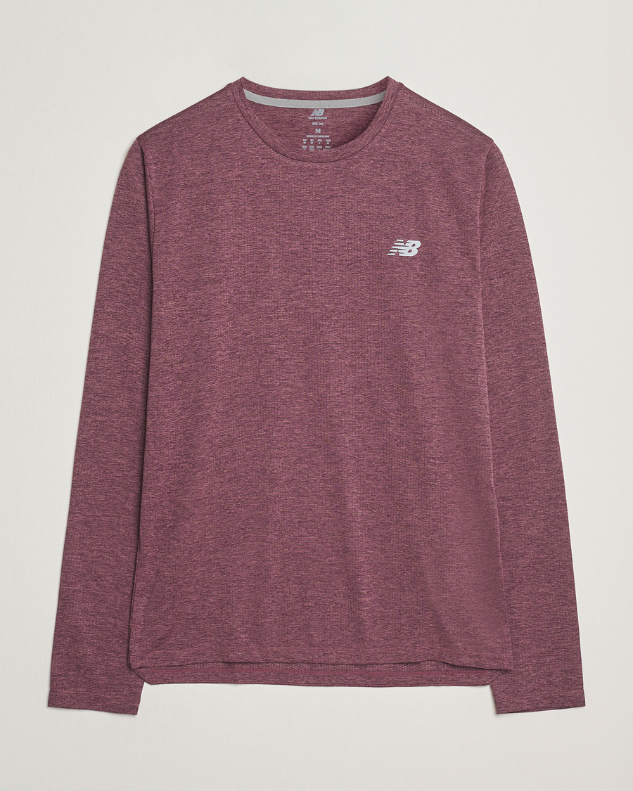 Herre | T-Shirts | New Balance Running | Athletics Run Long Sleeve T-Shirt Faded Plum