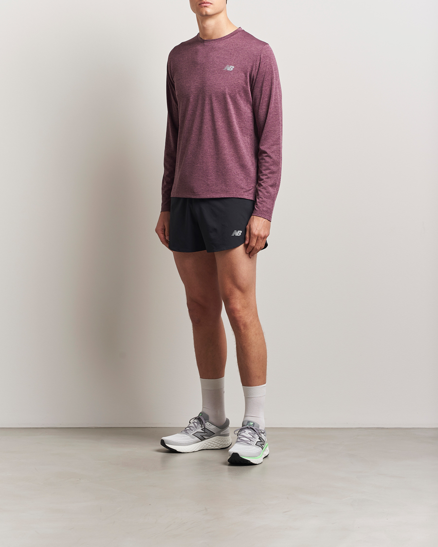 Herre | T-Shirts | New Balance Running | Athletics Run Long Sleeve T-Shirt Faded Plum