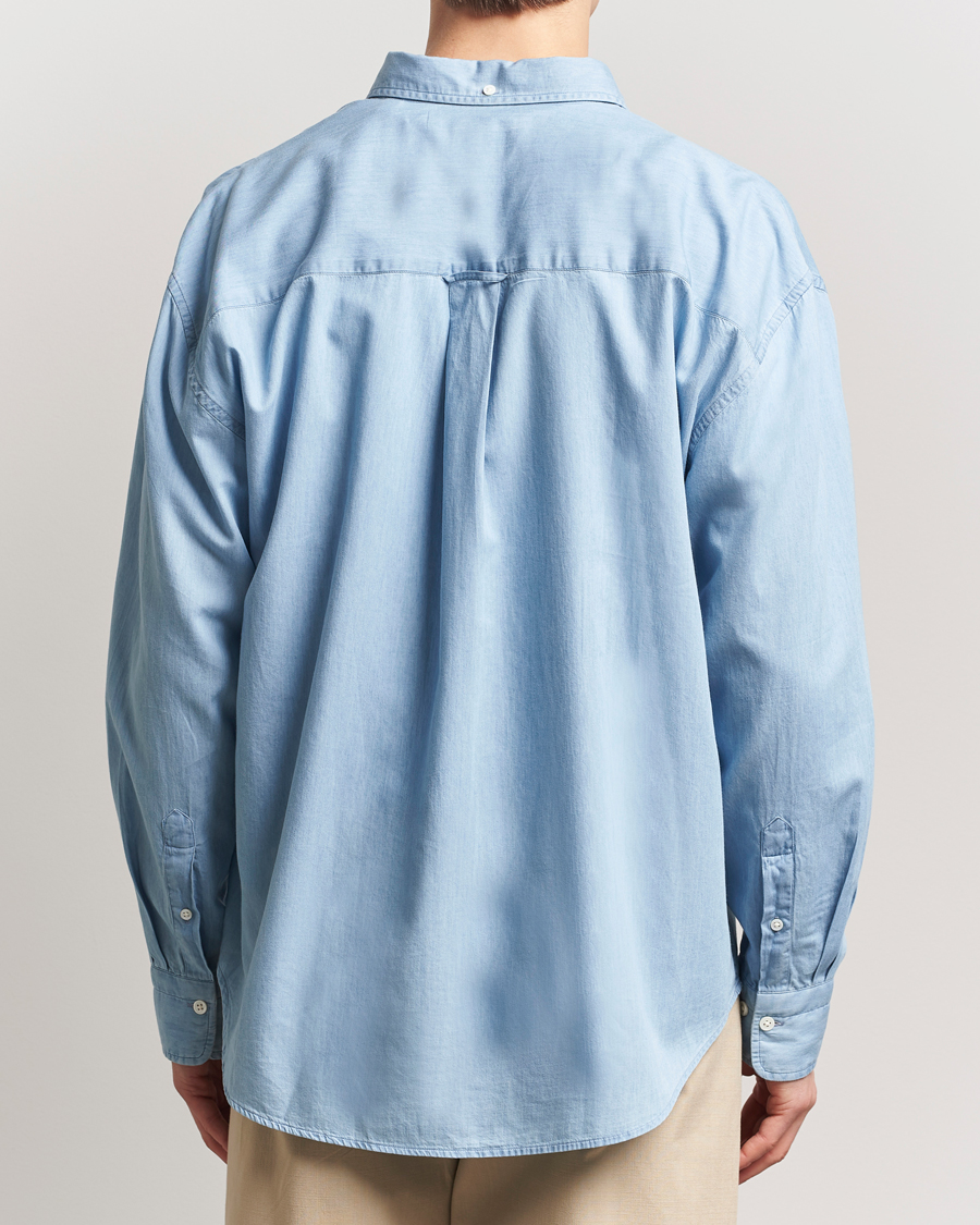 Herre | Skjorter | GANT 240 Mulberry Street | Oversized Lux Indigo Shirt Light Blue