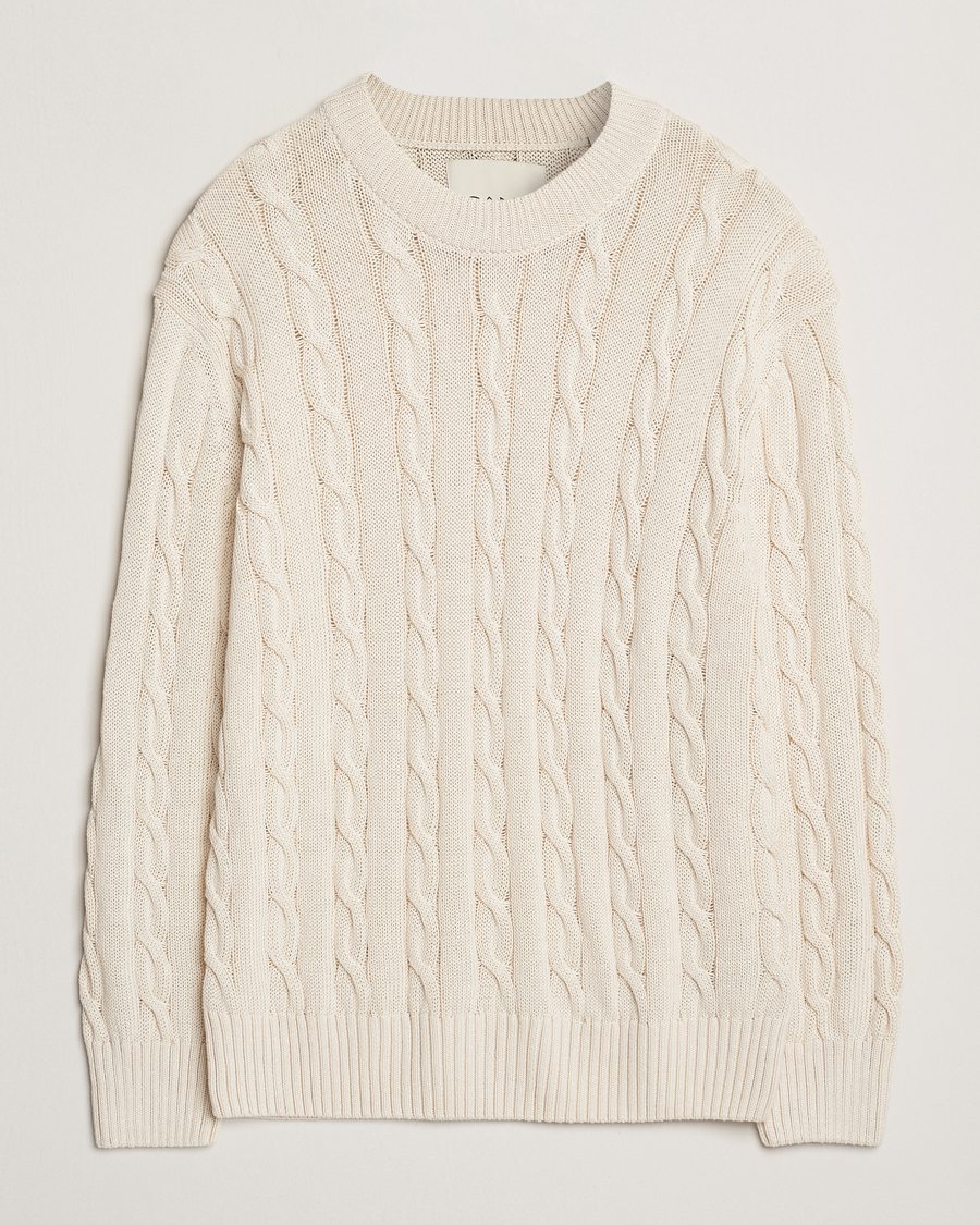Herre | Gensere | GANT 240 Mulberry Street | Cable Crew Neck Sweater Cream