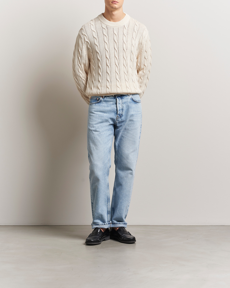 Herre | Gensere | GANT 240 Mulberry Street | Cable Crew Neck Sweater Cream