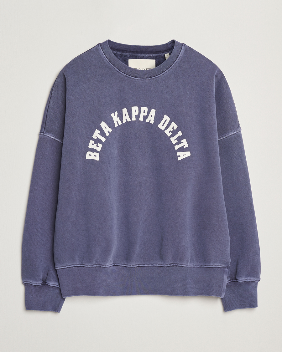 Herre | Gensere | GANT 240 Mulberry Street | Graphic Crew Neck Sweatshirt Dusty Blue Sea