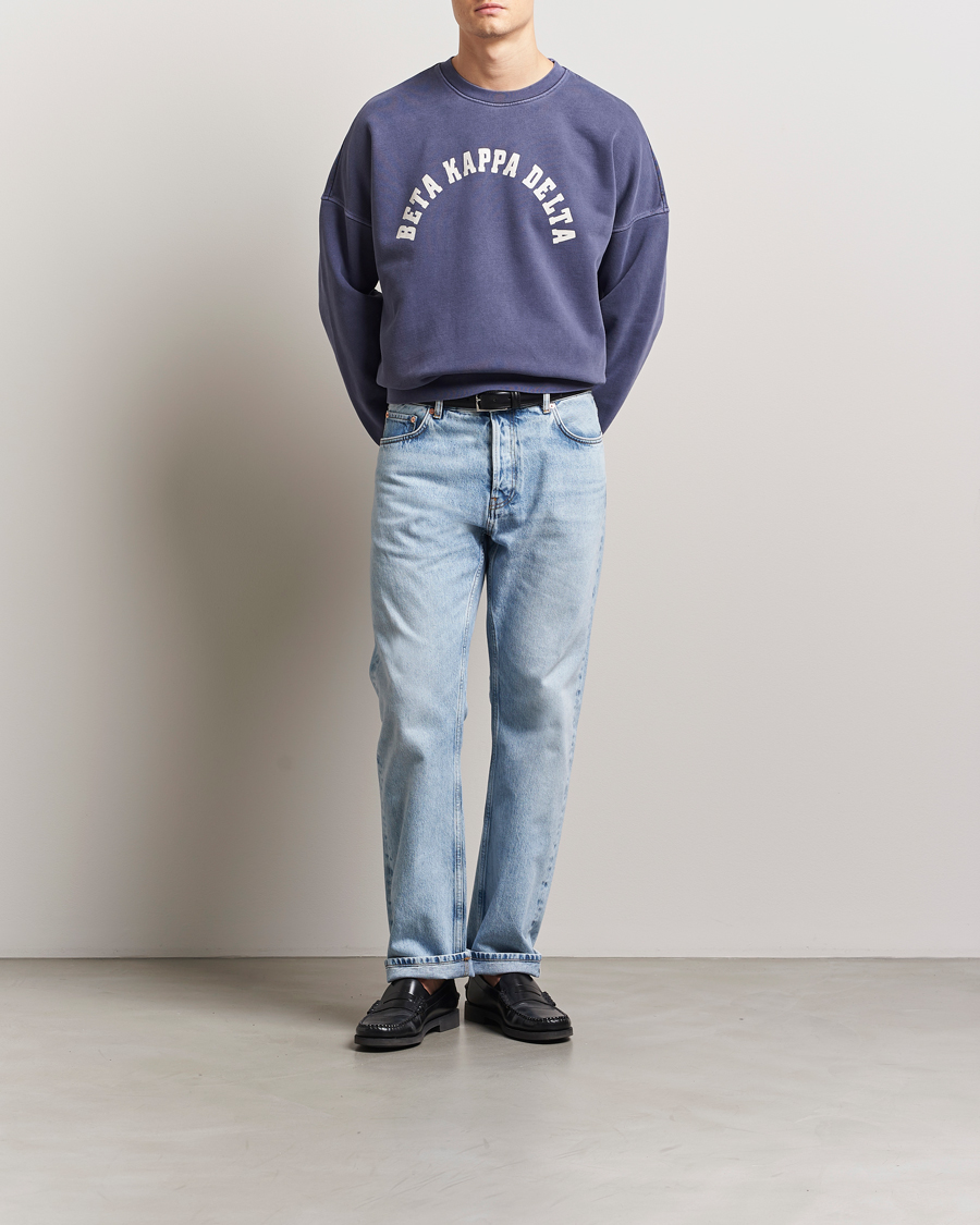 Herre | Gensere | GANT 240 Mulberry Street | Graphic Crew Neck Sweatshirt Dusty Blue Sea