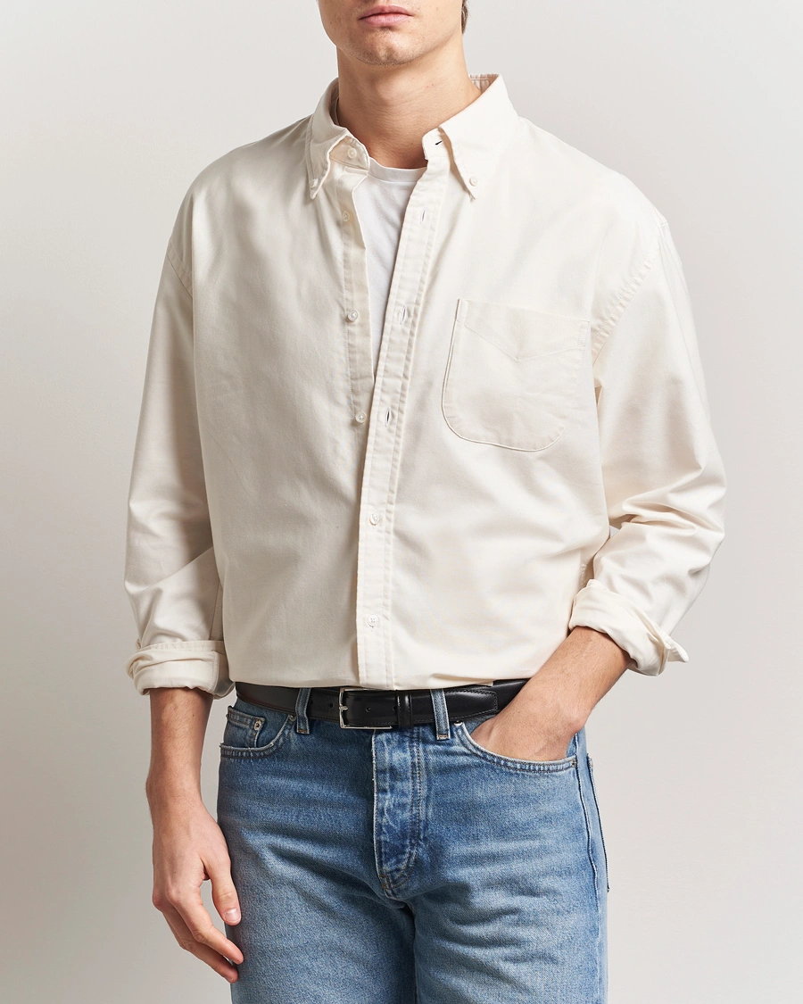 Herre | Skjorter | GANT 240 Mulberry Street | Relaxed Fit US Oxford Shirt Cream