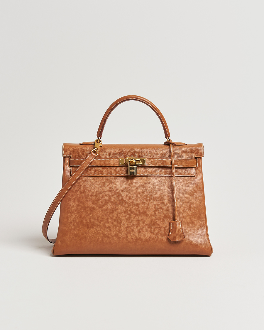 Herre | Hermès Pre-Owned Kelly 35 Courchevel Handbag Gold | Hermès Pre-Owned | Kelly 35 Courchevel Handbag Gold