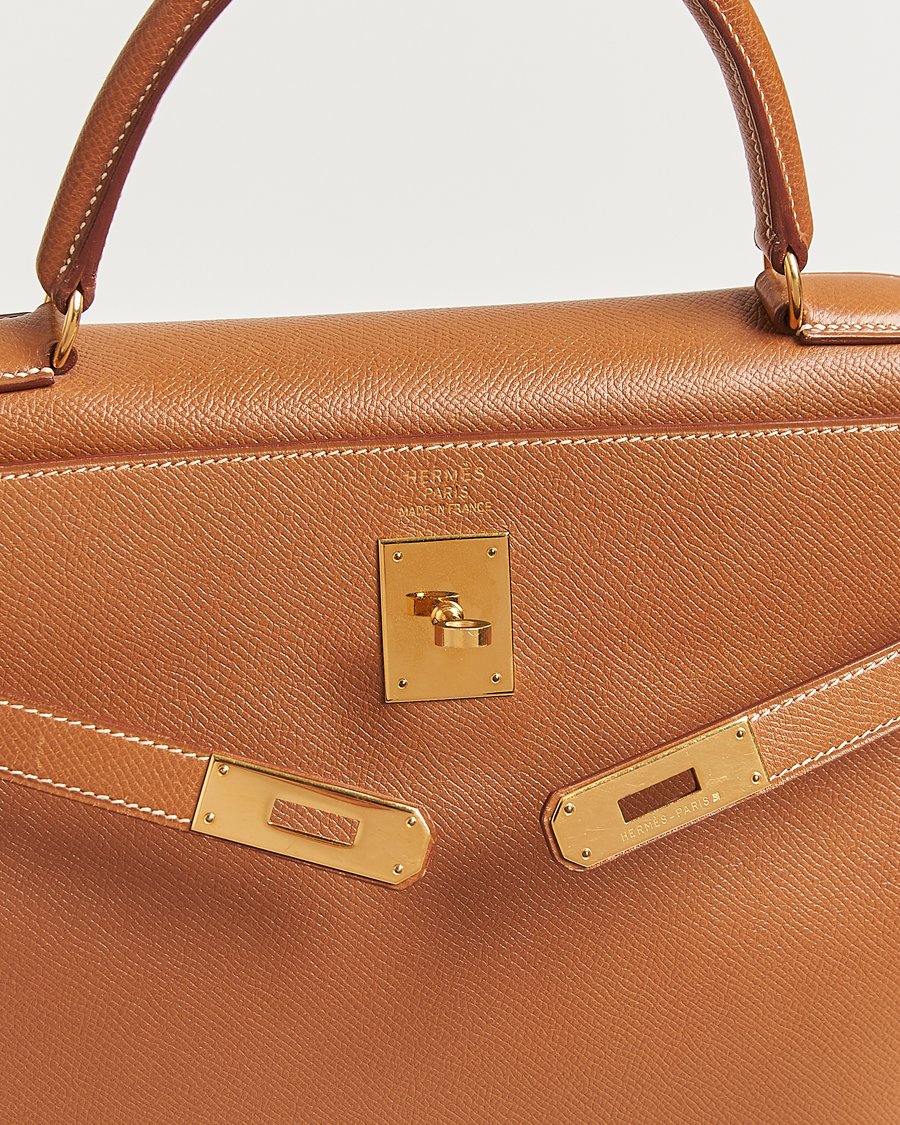 Herre | Hermès Pre-Owned Kelly 35 Courchevel Handbag Gold | Hermès Pre-Owned | Kelly 35 Courchevel Handbag Gold