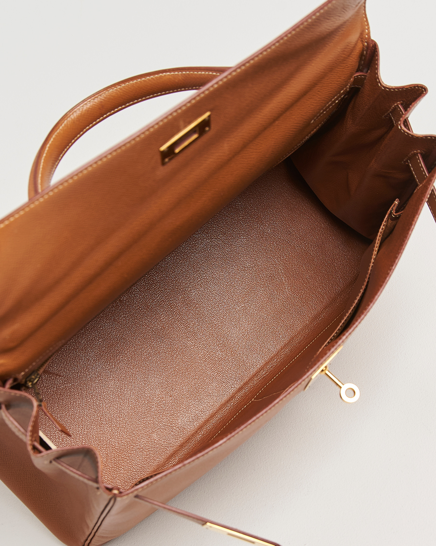 Herre | Hermès Pre-Owned Kelly 35 Courchevel Handbag Gold | Hermès Pre-Owned | Kelly 35 Courchevel Handbag Gold