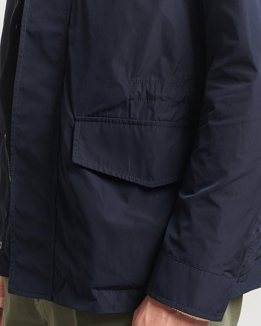 Herre | Jakker | Incotex | Technical Nylon Field Jacket Navy