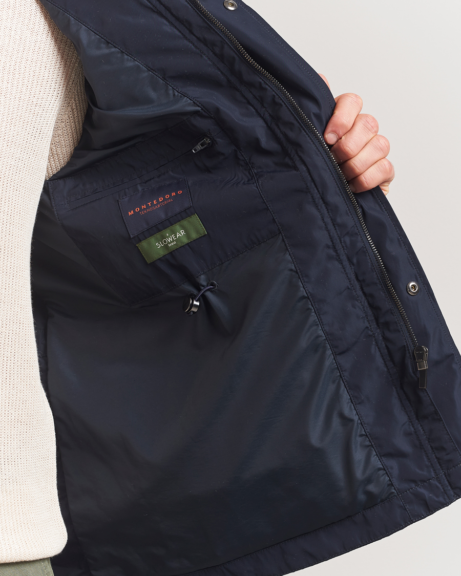 Herre | Jakker | Incotex | Technical Nylon Field Jacket Navy
