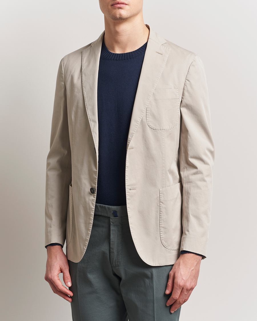 Herre | Dressjakker | Incotex | Unconstructed Comfort Cotton Blazer Light Beige
