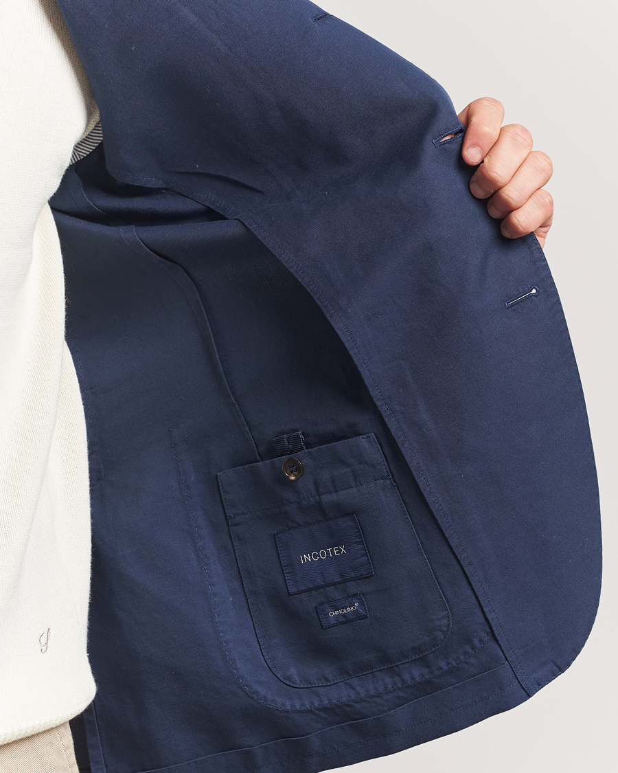 Herre | Dressjakker | Incotex | Unconstructed Chinolino Blazer Navy