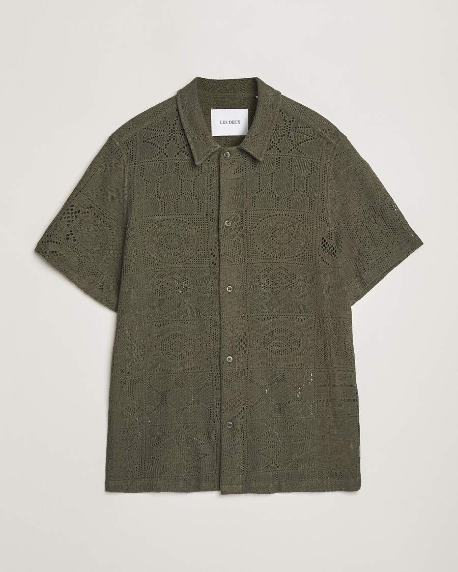 Herre | Skjorter | LES DEUX | Hector Lace Short Sleeve Shirt Green