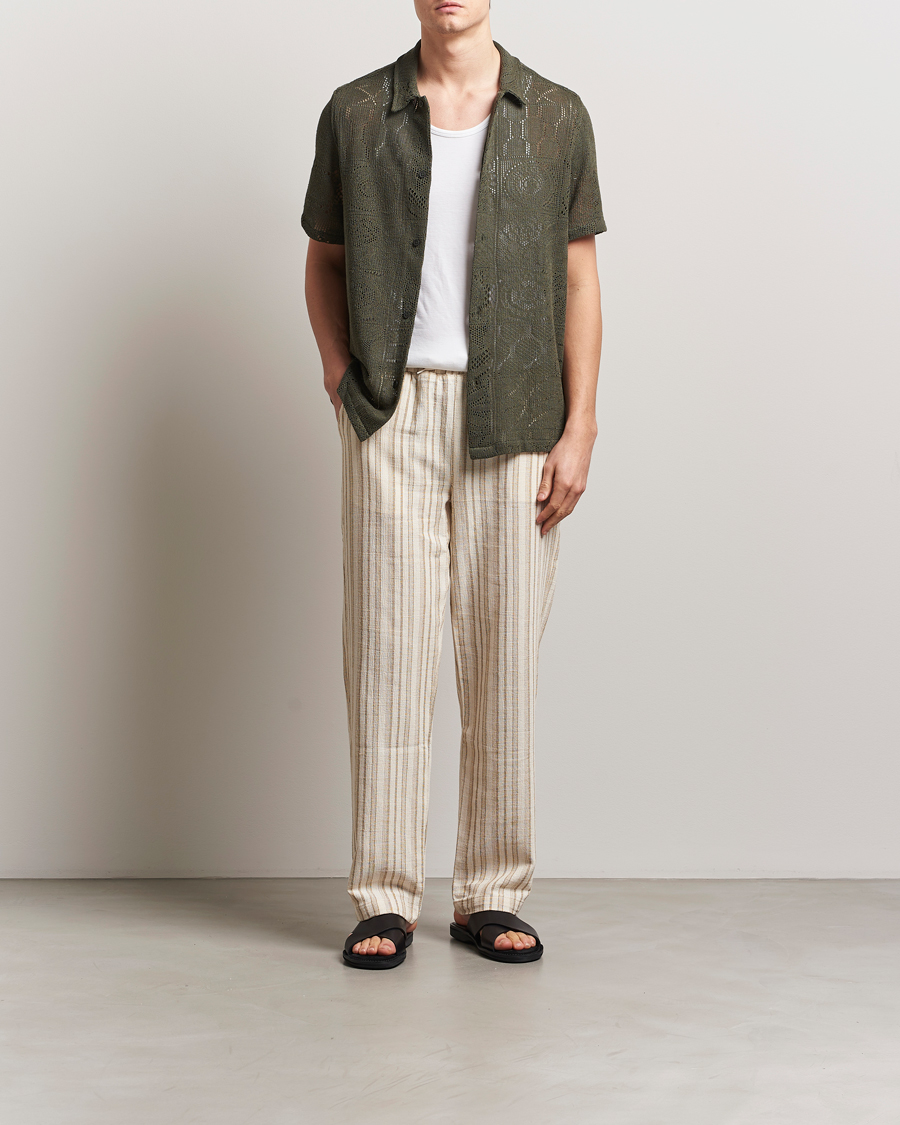 Herre | Skjorter | LES DEUX | Hector Lace Short Sleeve Shirt Green