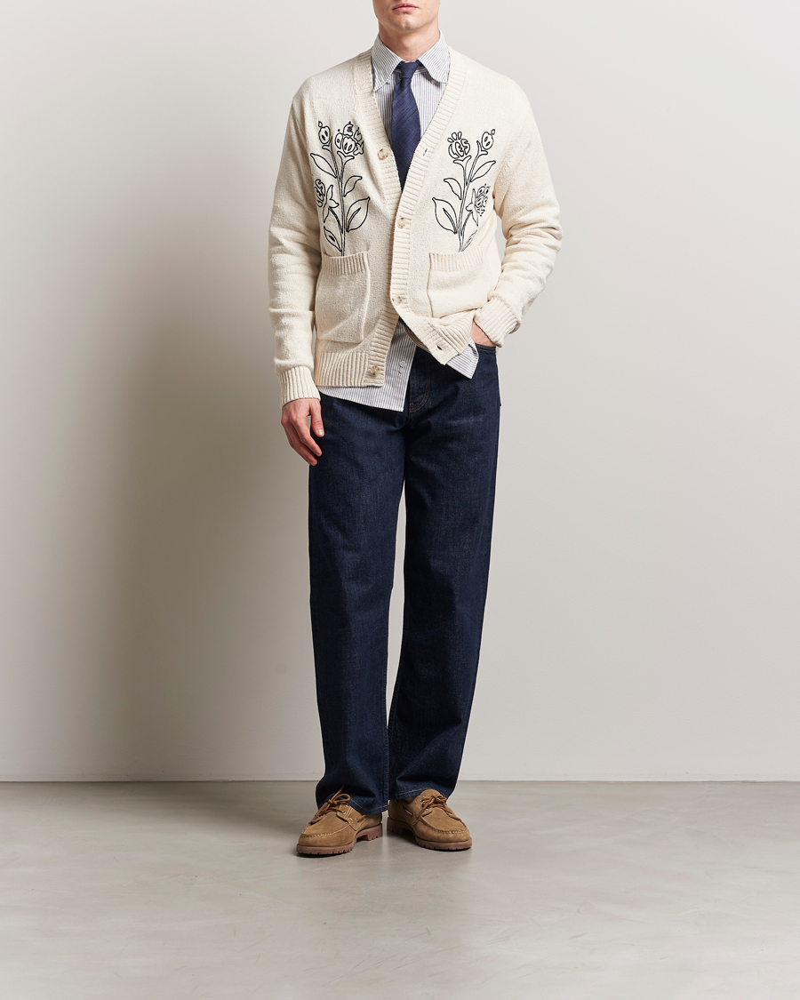 Herre | Gensere | LES DEUX | Brad Embroidery Cardigan Ivory