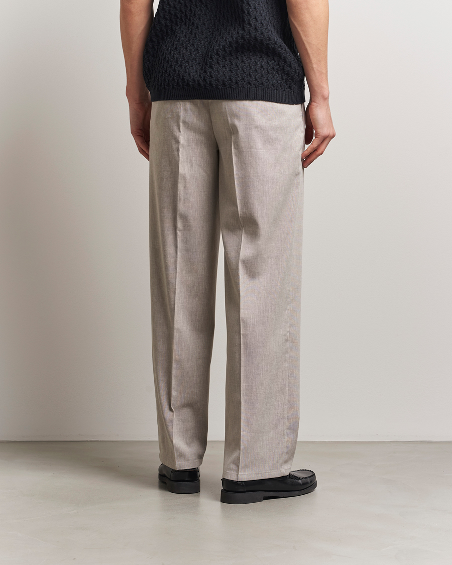 Herre | Bukser | LES DEUX | Reece Pleated Slub Suit Pants Light Sand