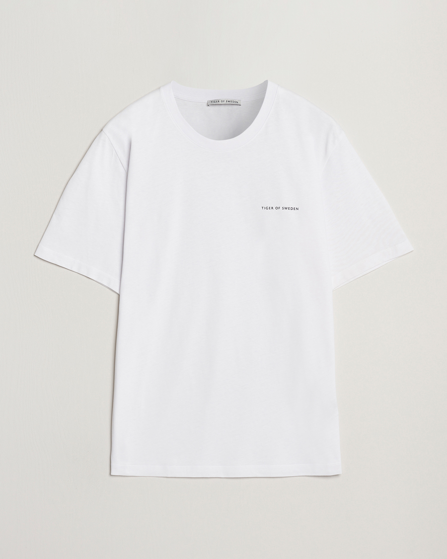 Herre | T-Shirts | Tiger of Sweden | Pro Cotton Logo T-Shirt Pure White