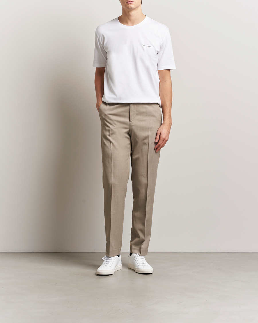 Herre | T-Shirts | Tiger of Sweden | Pro Cotton Logo T-Shirt Pure White