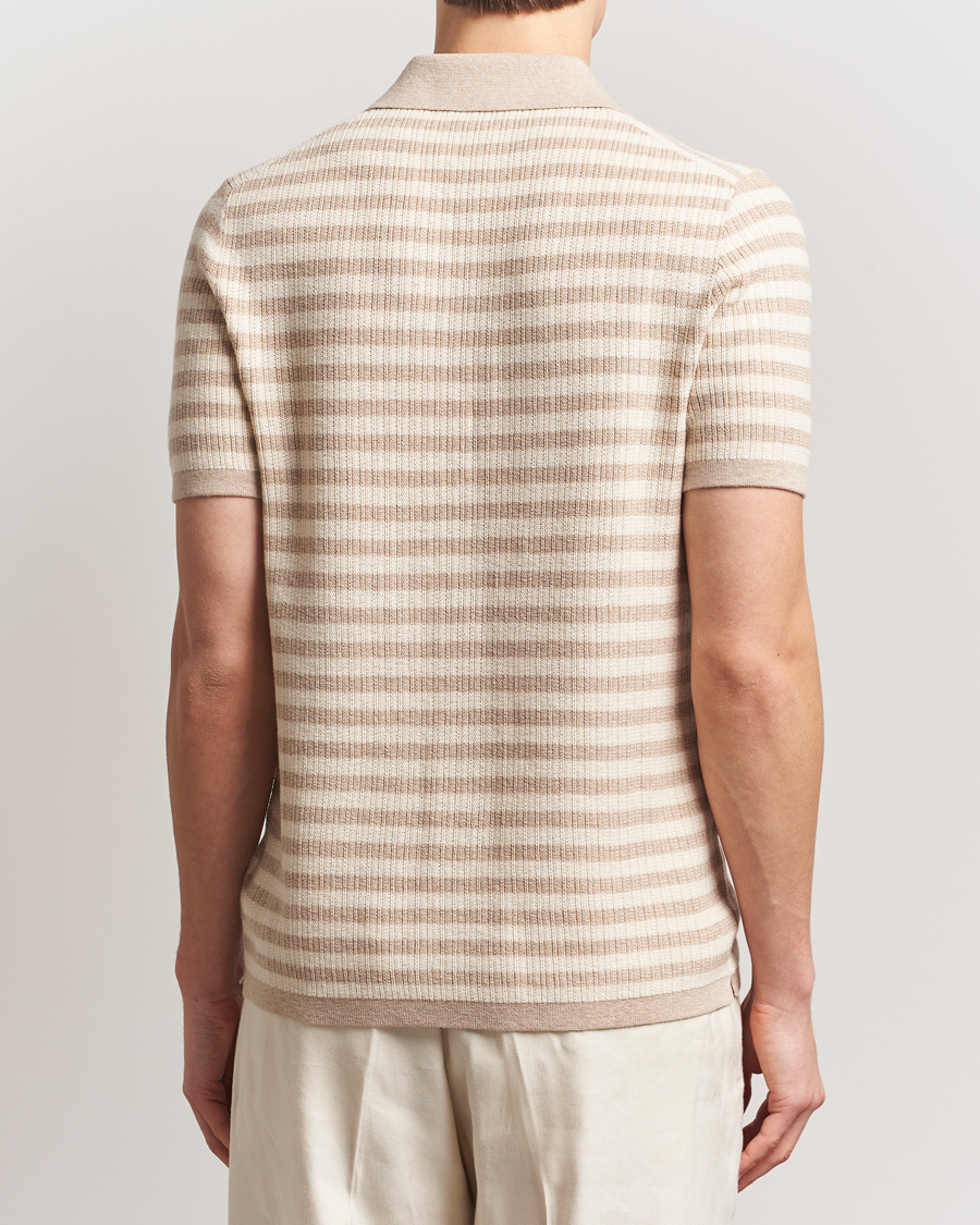 Herre | Pikéer | Tiger of Sweden | Erros Knitted Striped Polo Practical Beige