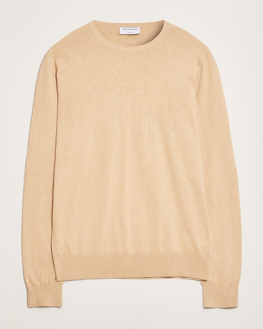 Herre | Gensere | Tiger of Sweden | Connor Linen/Cotton Sweater Practical Beige