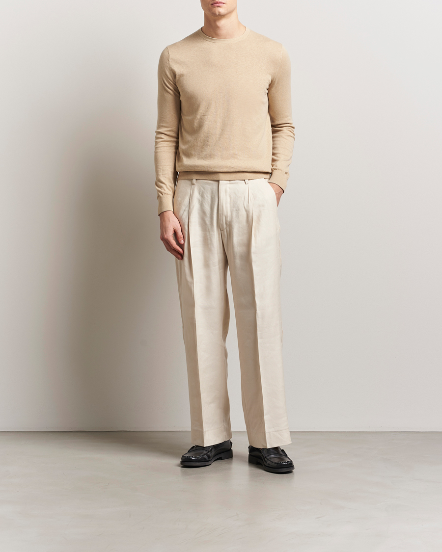 Herre | Gensere | Tiger of Sweden | Connor Linen/Cotton Sweater Practical Beige