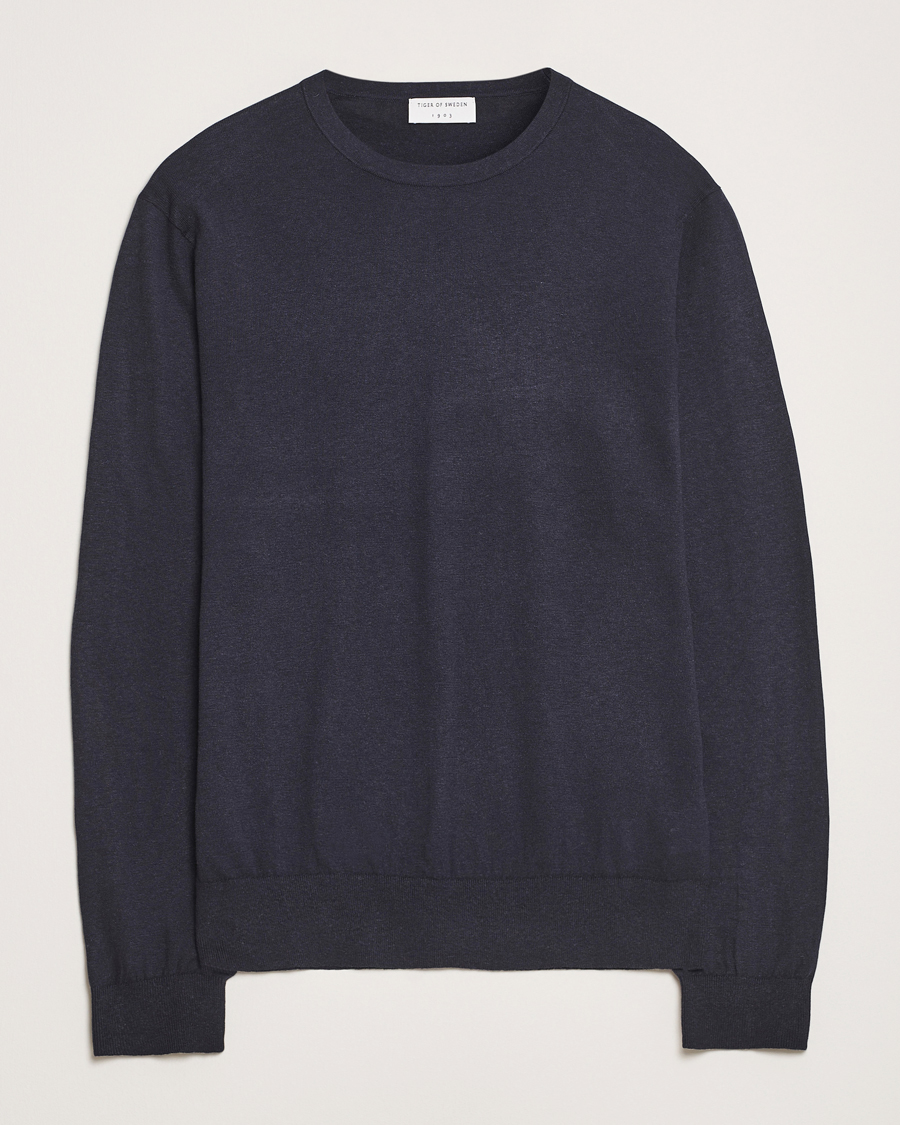 Herre | Gensere | Tiger of Sweden | Connor Linen/Cotton Sweater Light Ink