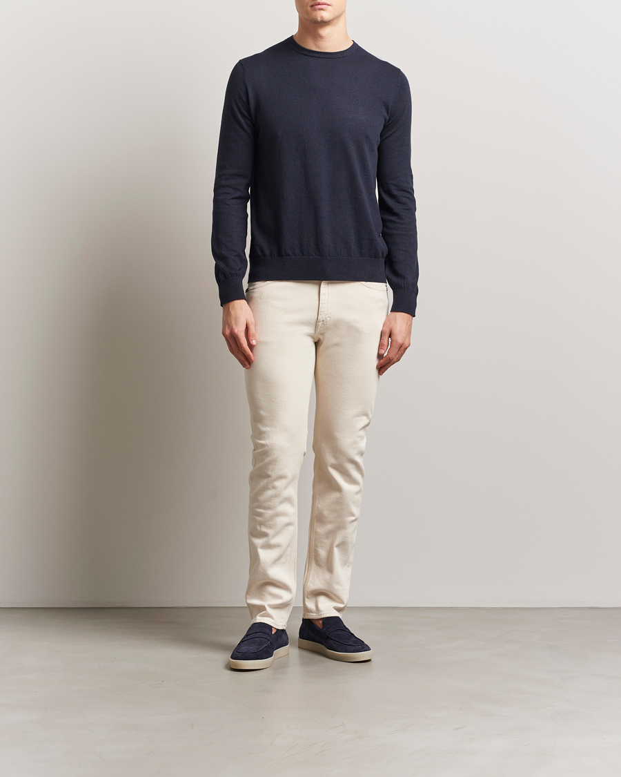 Herre | Gensere | Tiger of Sweden | Connor Linen/Cotton Sweater Light Ink