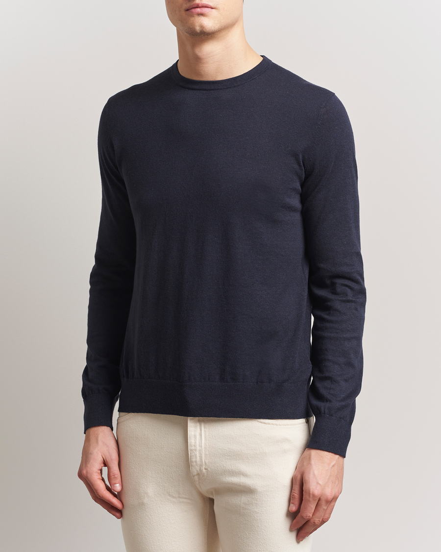 Herre | Gensere | Tiger of Sweden | Connor Linen/Cotton Sweater Light Ink