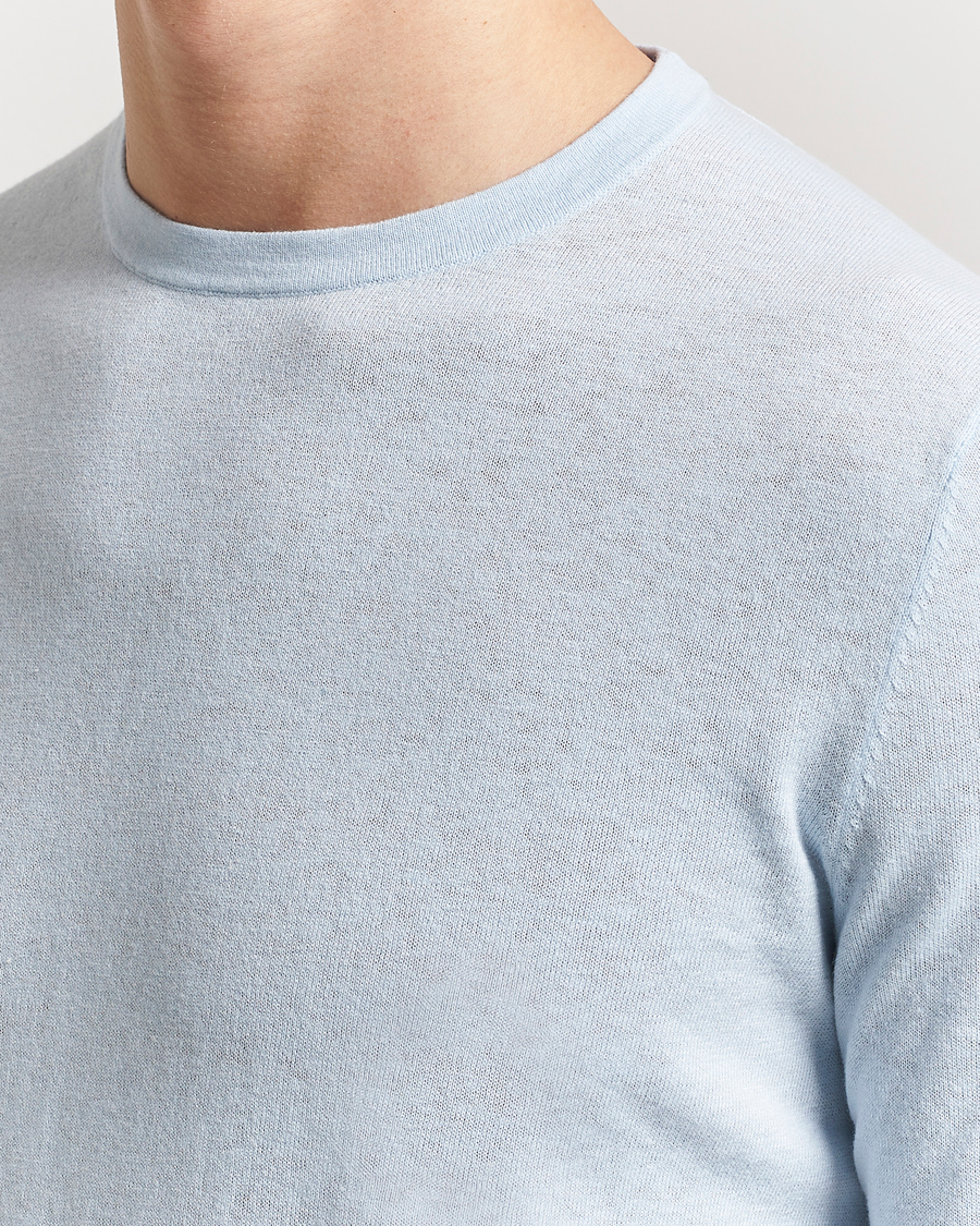 Herre | Gensere | Tiger of Sweden | Connor Linen/Cotton Sweater Light Blue