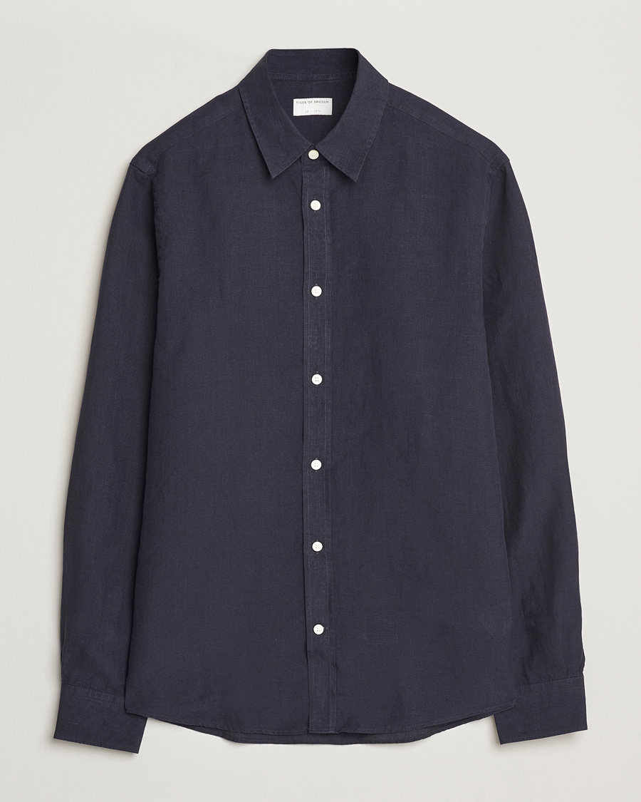 Herre | Skjorter | Tiger of Sweden | Spenser Linen Shirt Midnight Blue