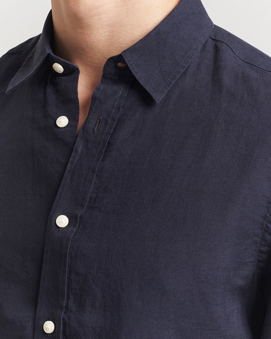 Herre | Skjorter | Tiger of Sweden | Spenser Linen Shirt Midnight Blue