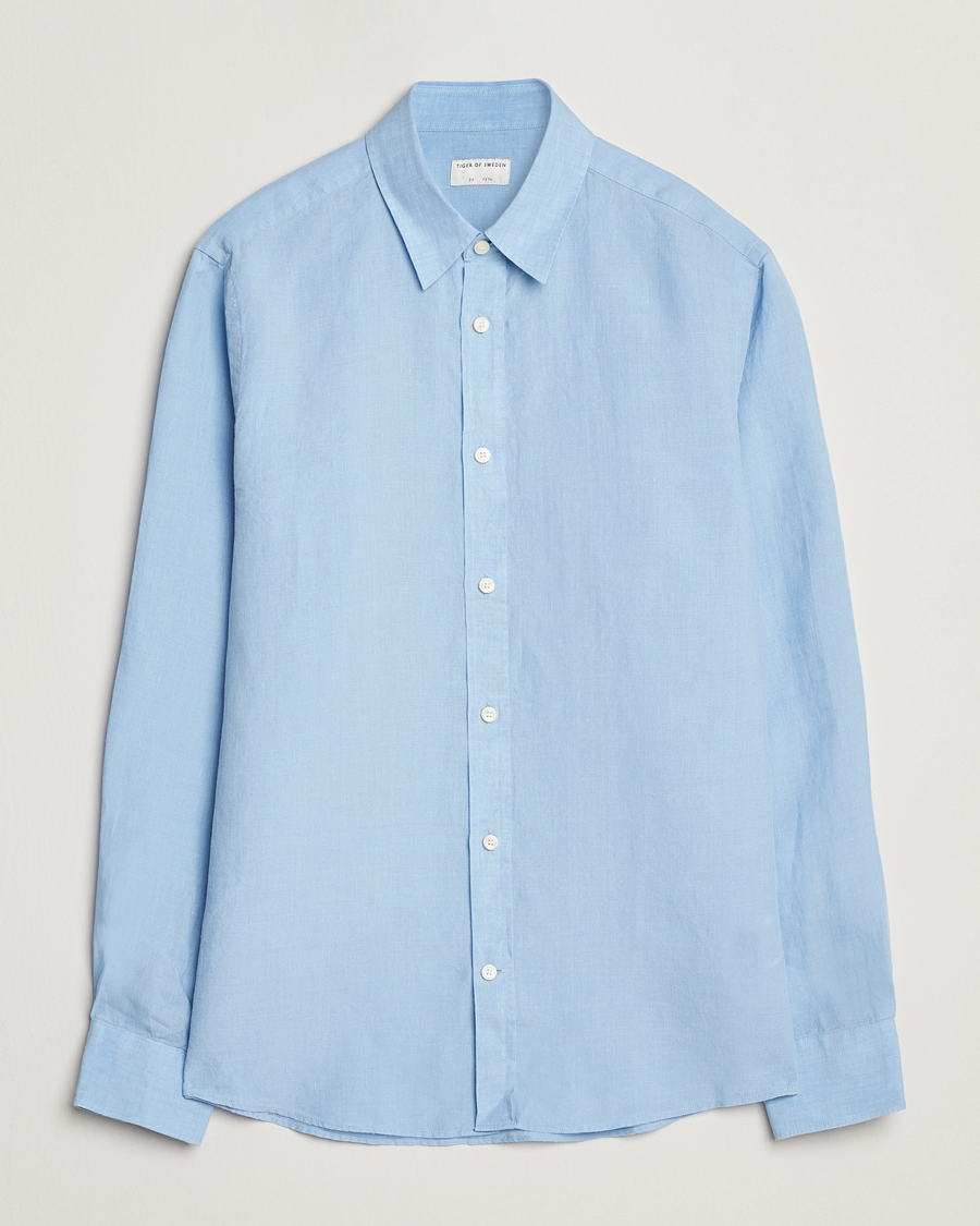 Herre | Skjorter | Tiger of Sweden | Spenser Linen Shirt Summer Sky