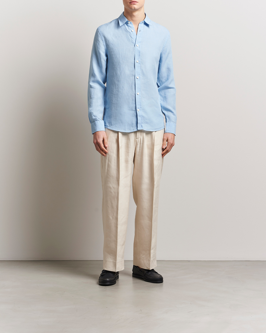 Herre | Skjorter | Tiger of Sweden | Spenser Linen Shirt Summer Sky