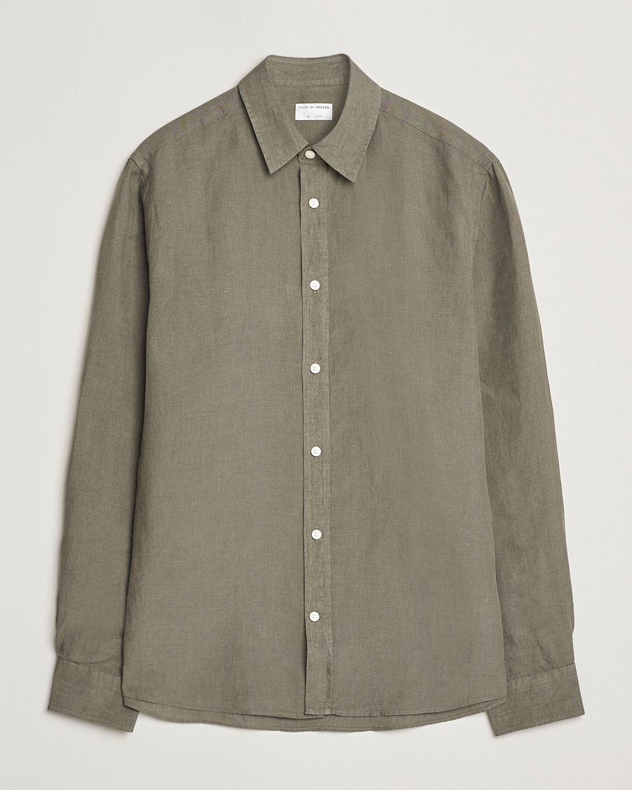 Herre | Skjorter | Tiger of Sweden | Spenser Linen Shirt Thyme Green
