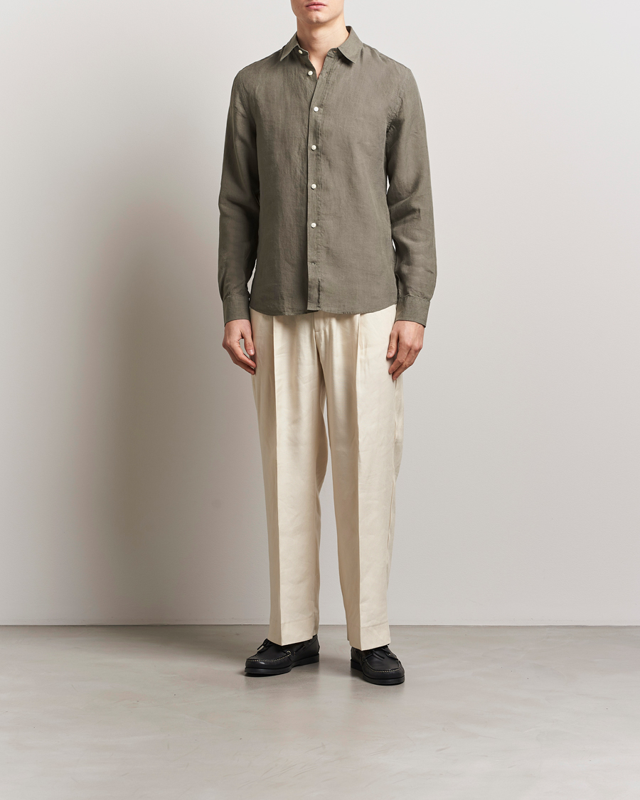 Herre | Skjorter | Tiger of Sweden | Spenser Linen Shirt Thyme Green