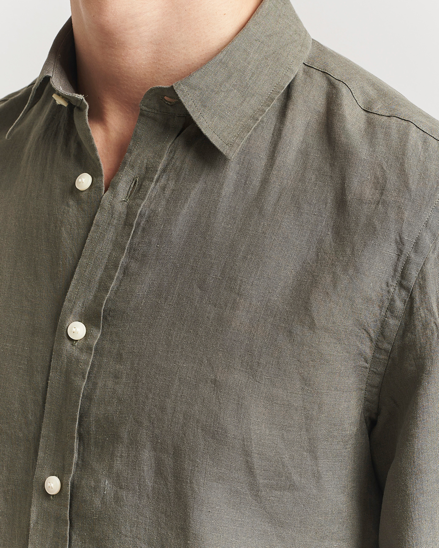 Herre | Skjorter | Tiger of Sweden | Spenser Linen Shirt Thyme Green