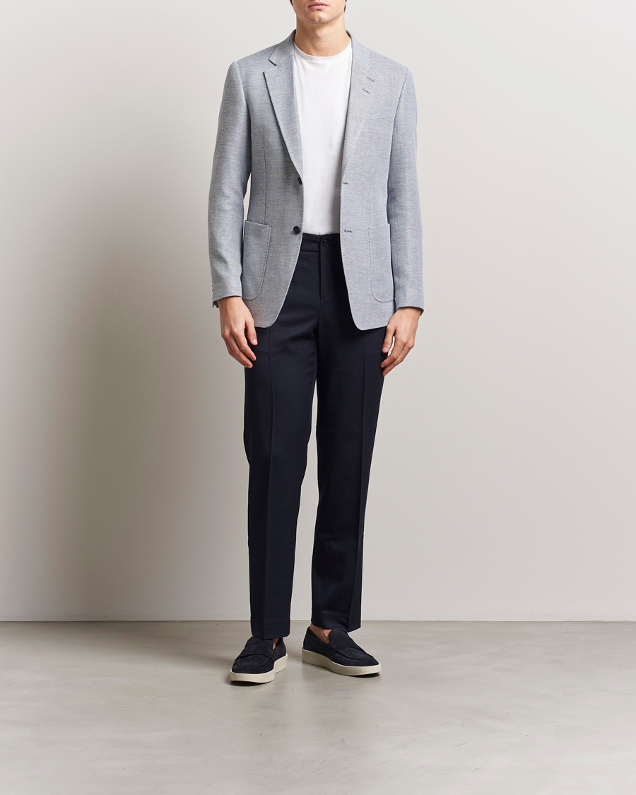 Herre | Dressjakker | Tiger of Sweden | Justin Linen/Cotton Structured Blazer Deep Blue