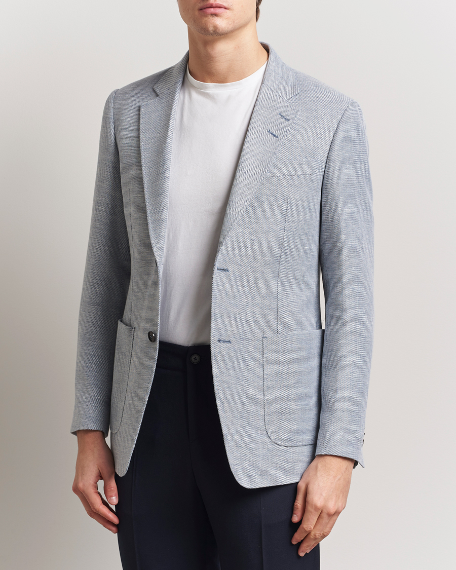 Herre | Dressjakker | Tiger of Sweden | Justin Linen/Cotton Structured Blazer Deep Blue