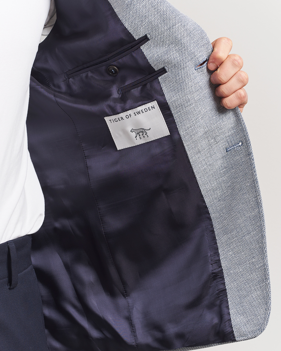 Herre | Dressjakker | Tiger of Sweden | Justin Linen/Cotton Structured Blazer Deep Blue