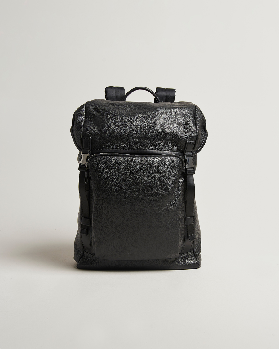 Herre | Vesker | Tiger of Sweden | Baha Leather Backpack Black