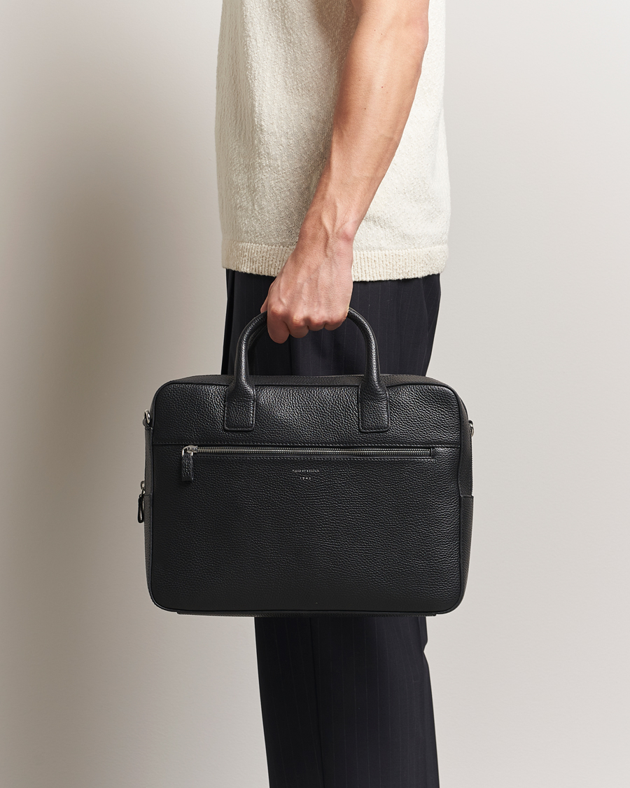 Herre | Tiger of Sweden Beckholmen Leather Briefcase Black | Tiger of Sweden | Beckholmen Leather Briefcase Black