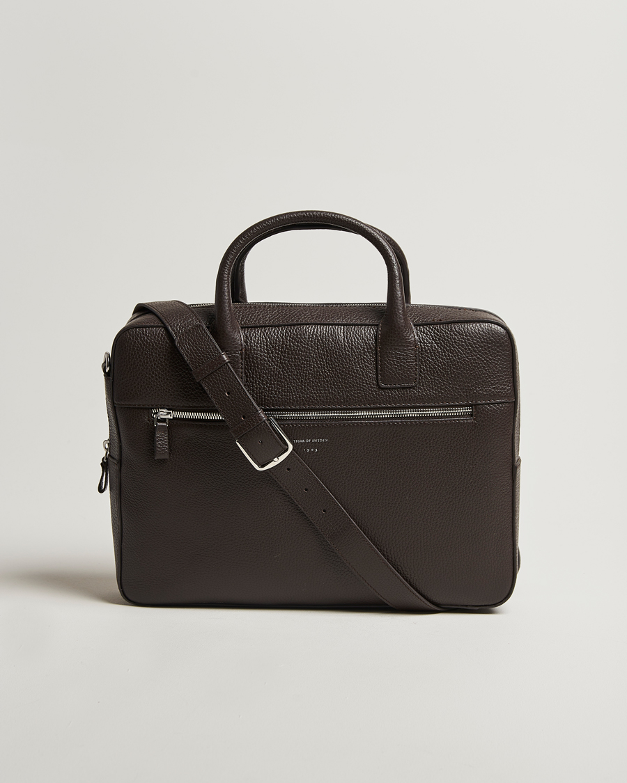 Herre | Tiger of Sweden Beckholmen Leather Briefcase Dark Brown | Tiger of Sweden | Beckholmen Leather Briefcase Dark Brown