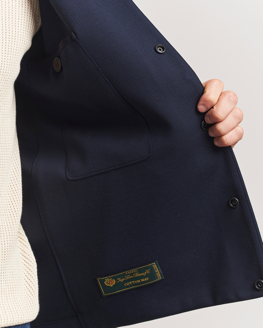 Herre | Jakker | Harris Wharf London | Loro Piana Cavalry Twill Coach Jacket Navy Blue