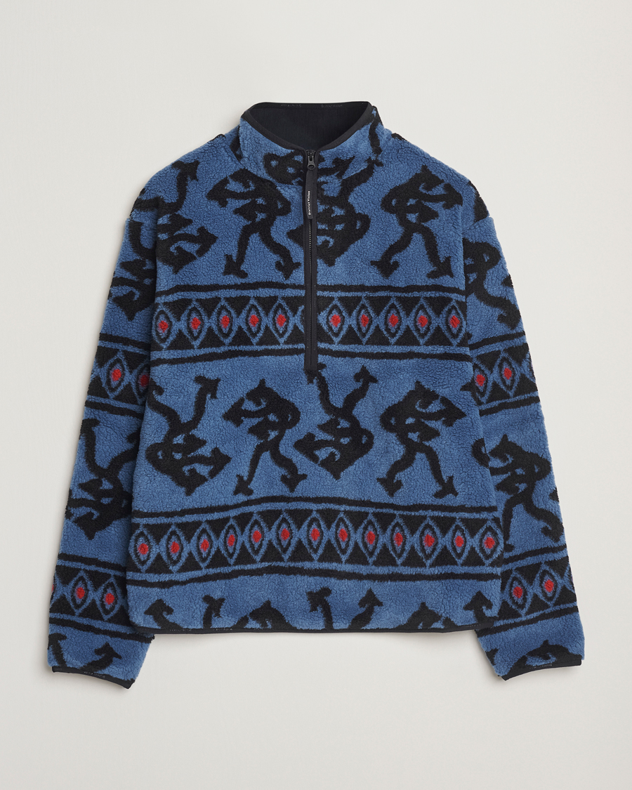 Herre | Gensere | District Vision | Half Zip Pile Fleece Blue Arrow