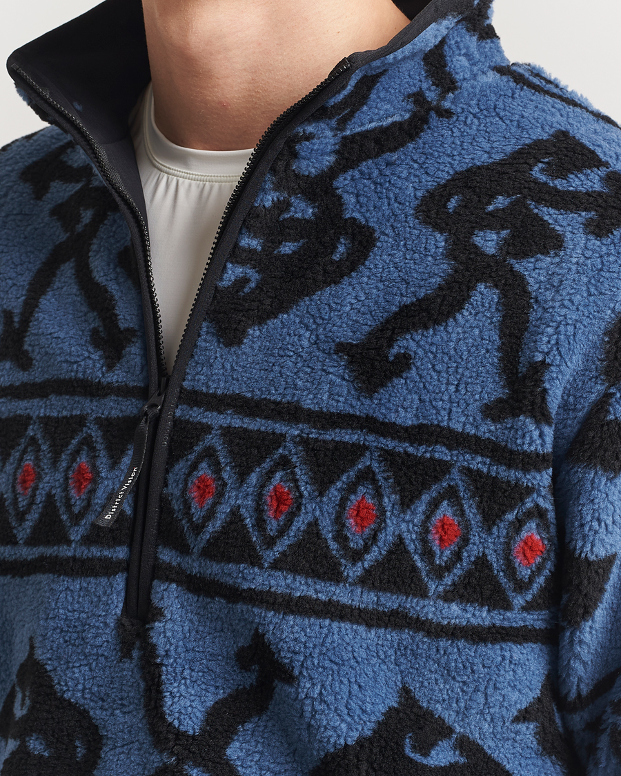 Herre | Gensere | District Vision | Half Zip Pile Fleece Blue Arrow