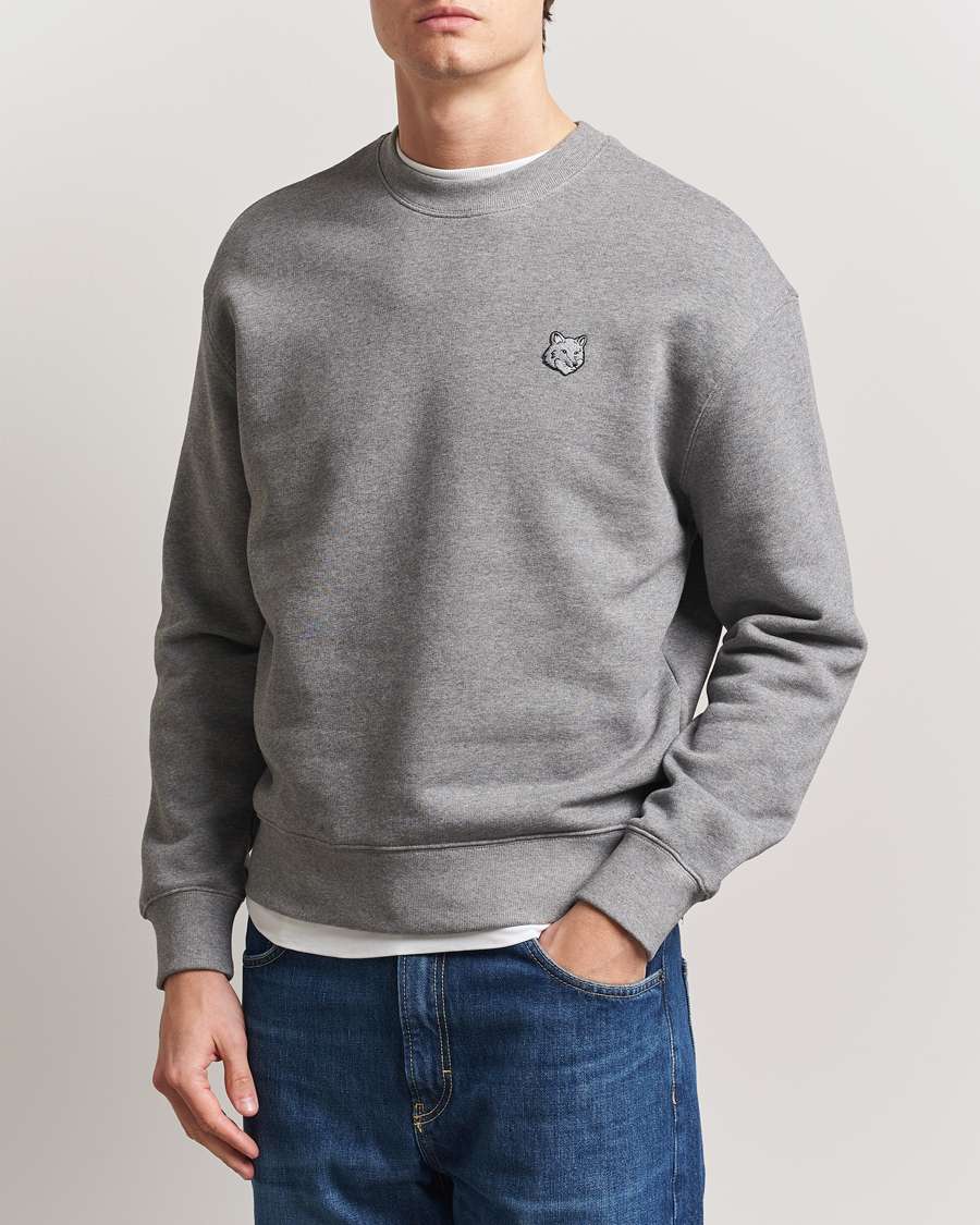 Herre | Gensere | Maison Kitsuné | Tonal Fox Head Sweatshirt Medium Grey Melange