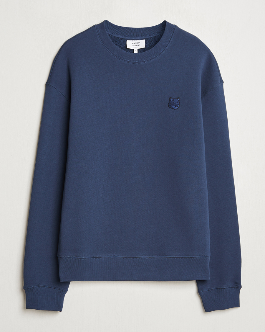 Herre | Gensere | Maison Kitsuné | Tonal Fox Head Sweatshirt Ink Blue